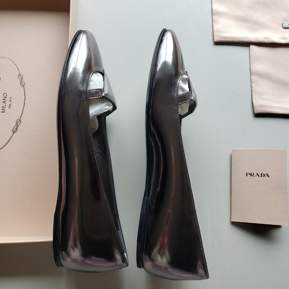 Prada sz36 flats (Anthracite+Chrome) - Picture 4 of 11